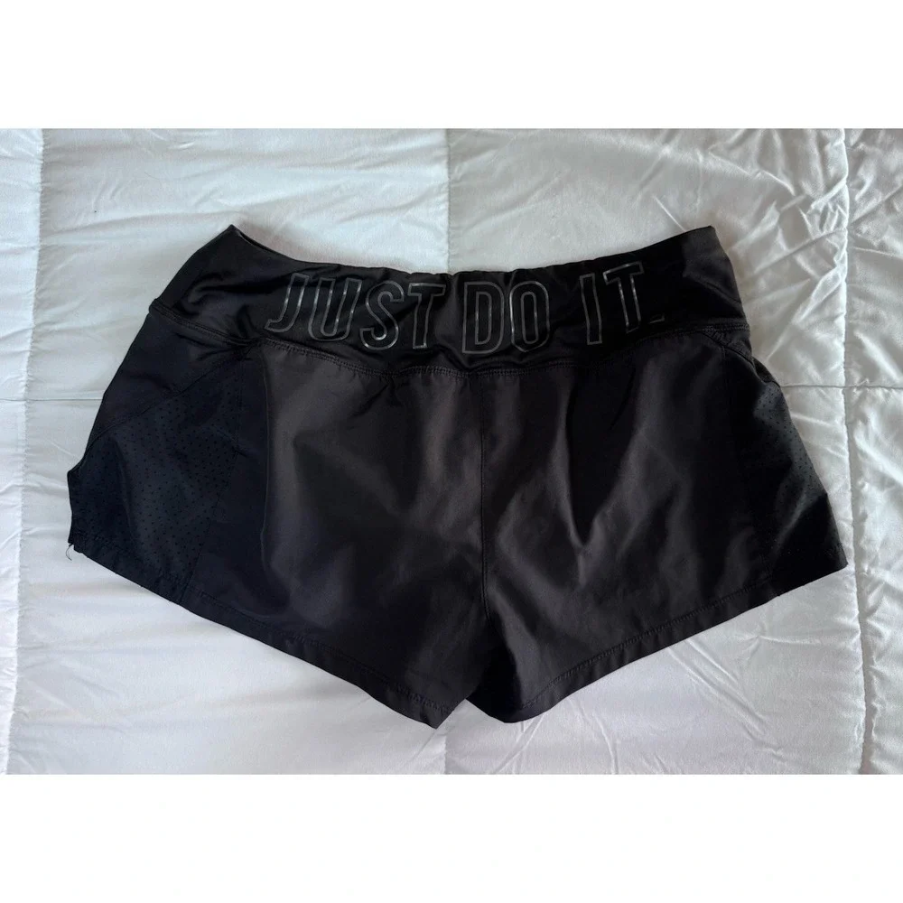 Nike Pro Fit Black Just Do It Running Shorts Women Size Medium, Drawstring